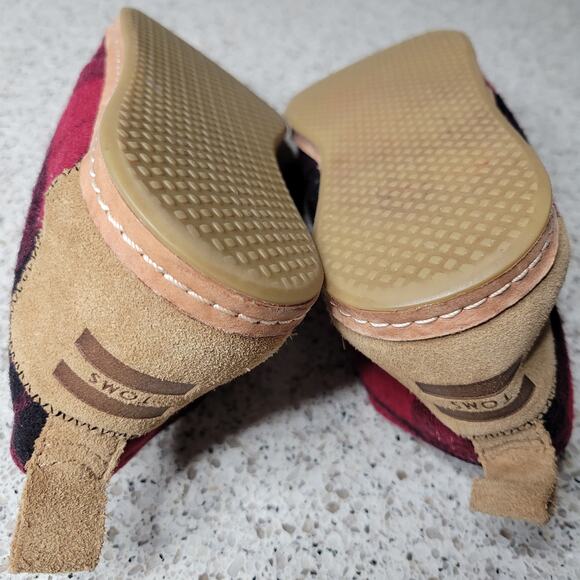 TOMS Buffalo Check Plaid Wool Chukka Ankle Boots LaceUp Red Black Womens✨️8.5 - Picture 11 of 12